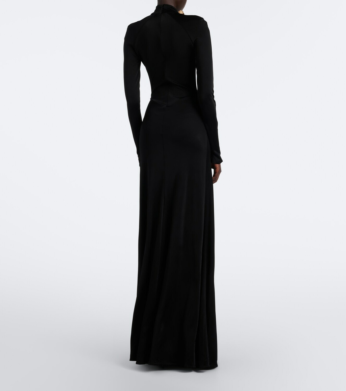 David Koma Draped floral-appliqué gown