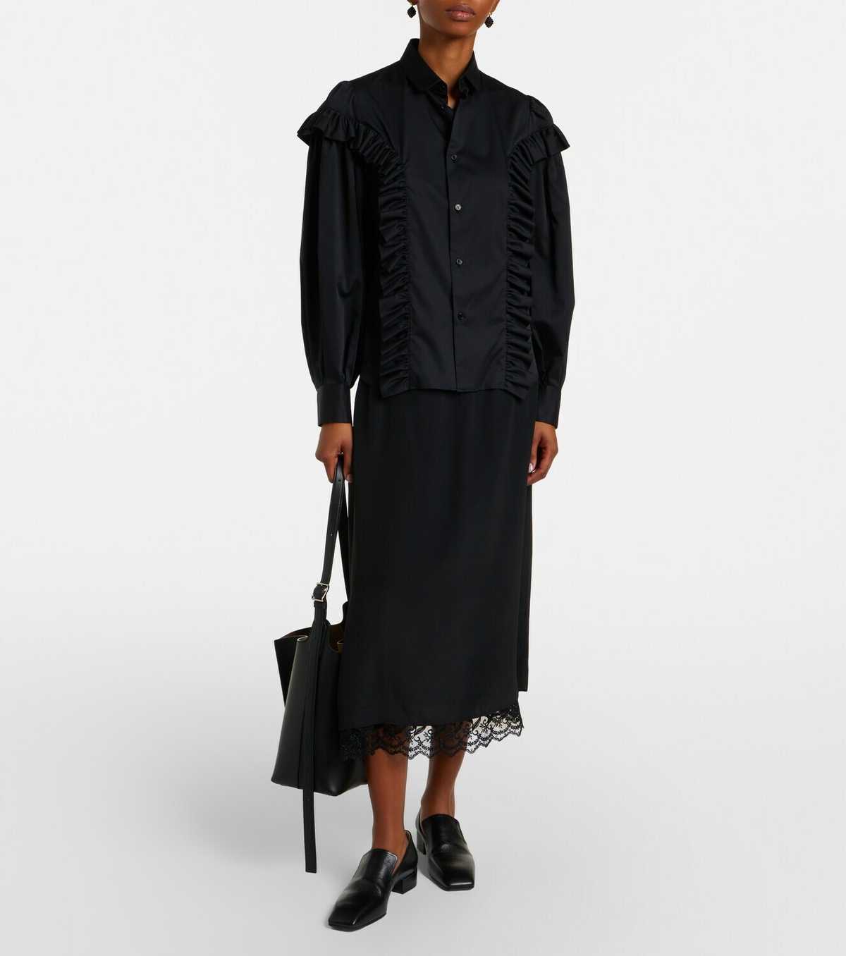 Noir Kei Ninomiya Ruffled cotton shirt