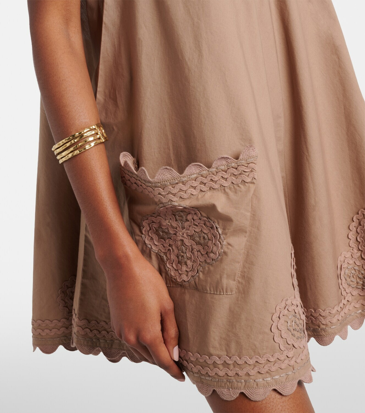 Juliet Dunn Embroidered cotton minidress