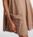 Juliet Dunn Embroidered cotton minidress