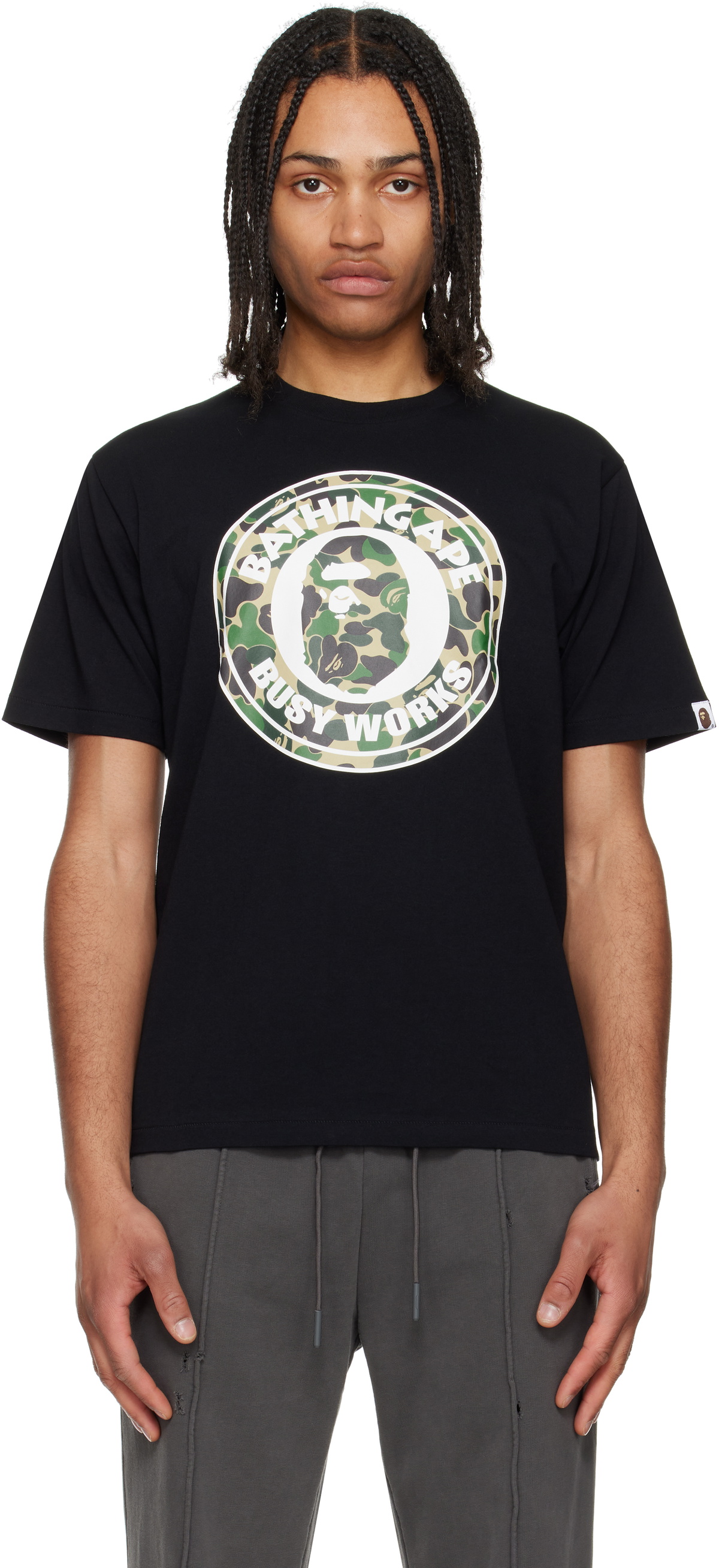 BAPE Black 'Bape' Army Relaxed Fit T-shirt A Bathing Ape