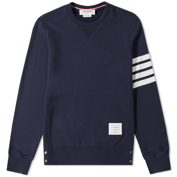 Photo: Thom Browne Engineered Stripe Crew Sweat Navy