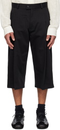 RICE NINE TEN Black Three Quarter Chinos 2Tuck Shorts