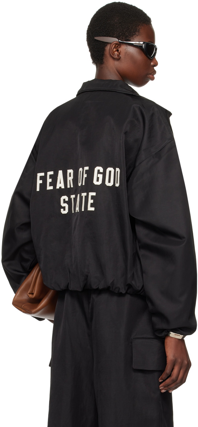 F*K様 ESSENTIALS fear of god state ナイロンジャ Fear of God ESSENTIALS Black Recycled Nylon Track Jacket Fear Of