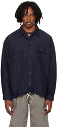 nanamica Navy Open Collar Shirt