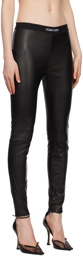 TOM FORD Black Zip Vent Leather Leggings