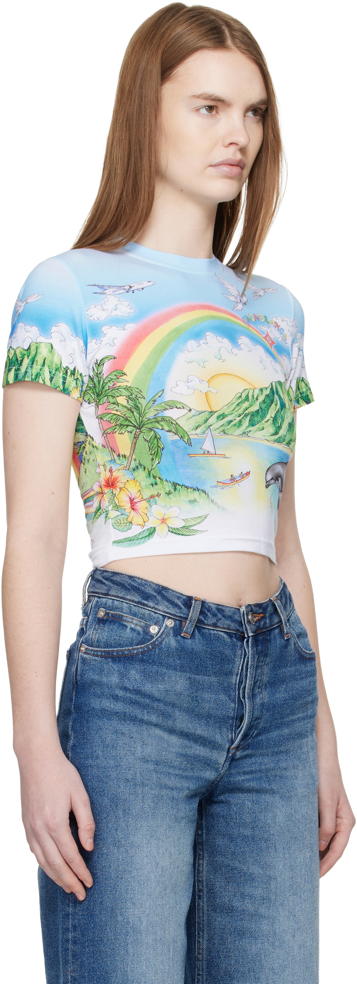 Casablanca Multicolor Cropped Baby T-shirt