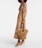 Zimmermann Goldentime Medium raffia tote bag