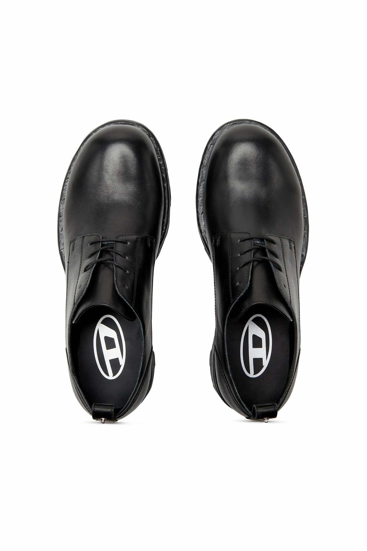 Diesel D-Hammer-Derby shoes in textured leather - Lace Ups and Mocassins Mens in Black