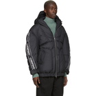 Chen Peng Black Down Puffer Hoodie Coat