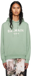 Balmain Green Printed Hoodie