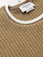 Thom Browne - Waffle-Knit Wool-Jacquard Sweater - Brown