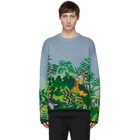 Kenzo Blue Hand-Embroidered Memento Sweater