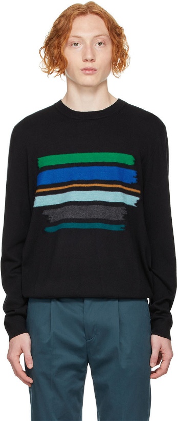 Photo: PS by Paul Smith Black Striped Pullover Sweater