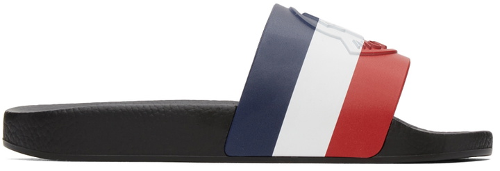 Photo: Moncler Black Striped Basile Slides