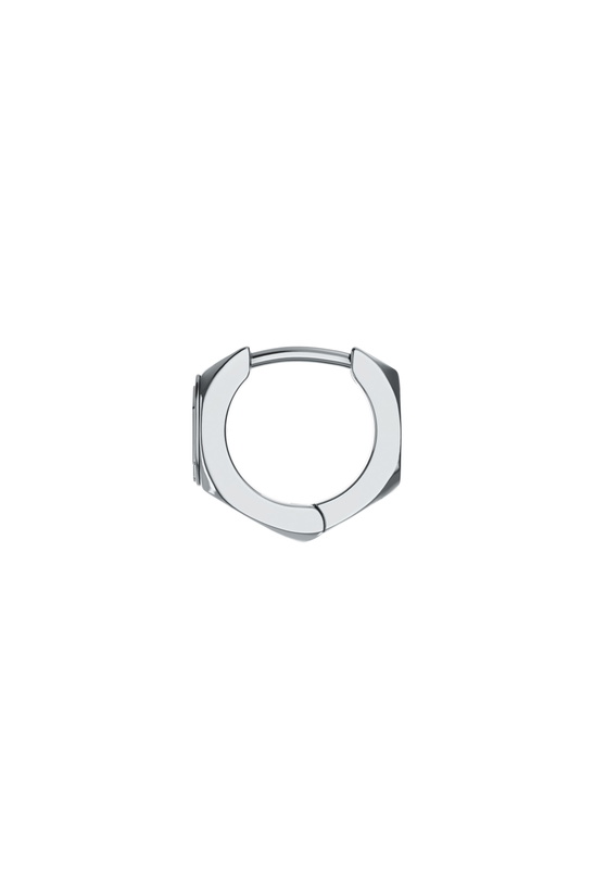 Photo: Diesel Stainless steel single hoop earring - Earrings - Unisex - Silver
