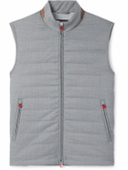 Kiton - Slim-Fit Suede-Trimmed Quilted Wool-Blend Gilet - Gray