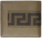 Versace Khaki Greca Bifold Wallet