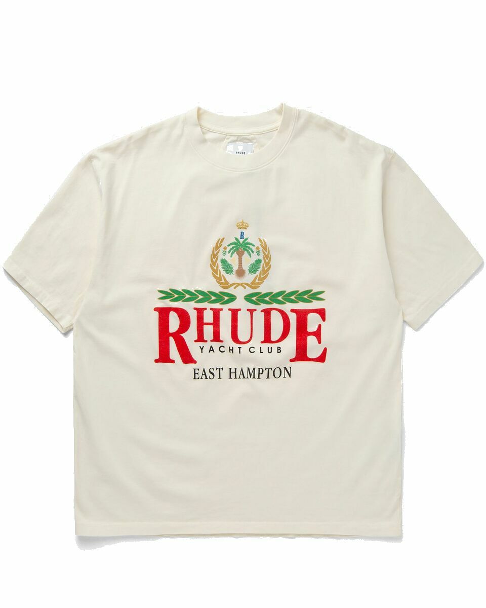 Photo: Rhude East Hampton Crest Tee Vtg White - Mens - Shortsleeves