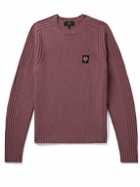 Belstaff - Slim-Fit Logo-Appliquéd Wool Sweater - Purple