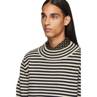 Dries Van Noten Navy and Off-White Taurus Sweater