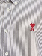 AMI PARIS Adc Striped Cotton Oxford Shirt
