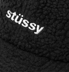 Stüssy - Logo-Embroidered Sherpa Baseball Cap - Black