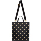 Gucci Black Leather Bees Tote