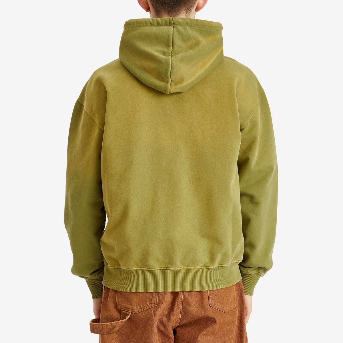 JW Anderson Men's Aged Logo Hoodie in Olive