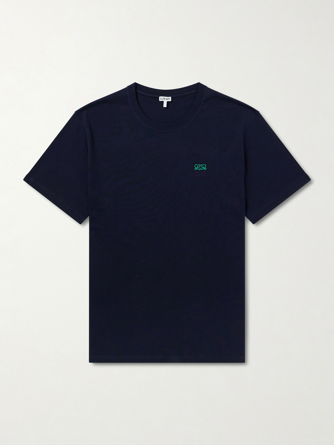 LOEWE - Anagram-Embroidered Cotton-Jersey T-Shirt - Blue