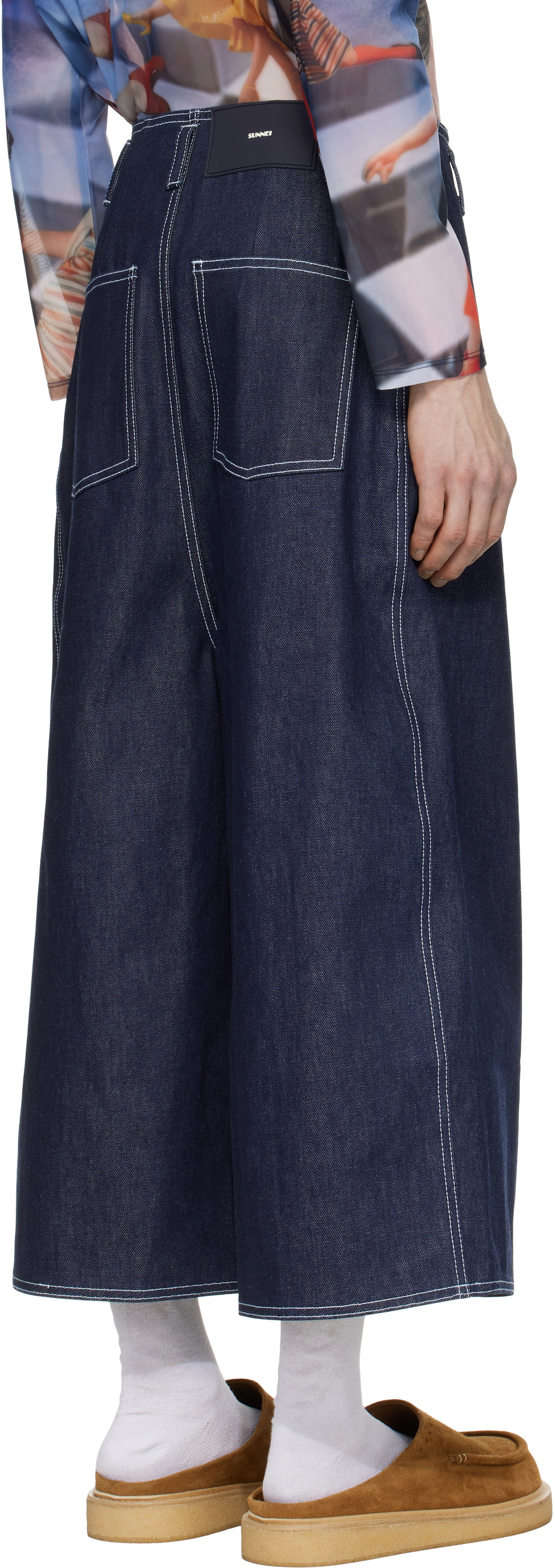 SUNNEI Navy Cholo Denim Shorts