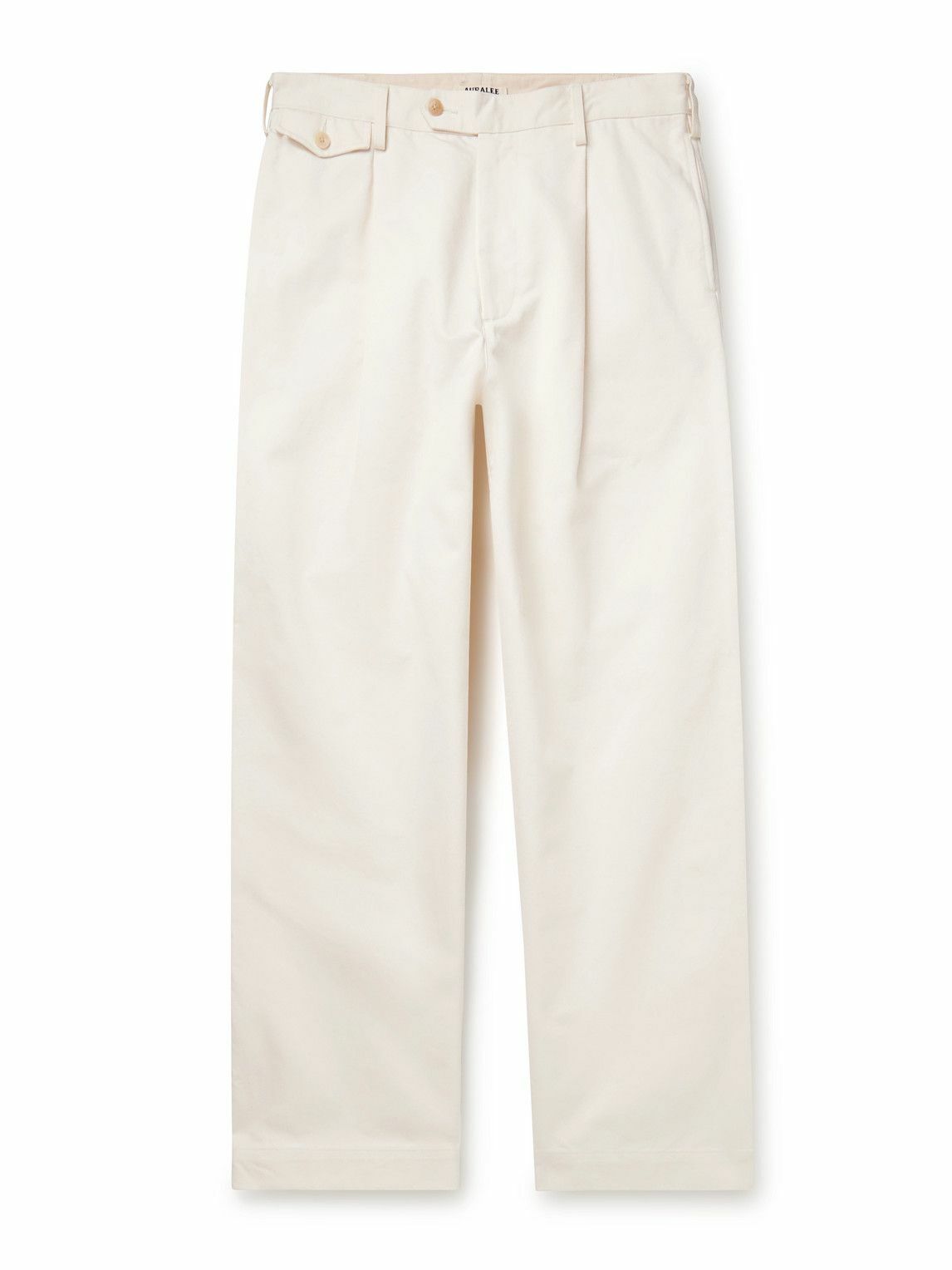 Auralee - Field Straight-Leg Laminated-Satin Trousers