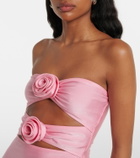 Adriana Degreas Cutout floral-appliqué minidress