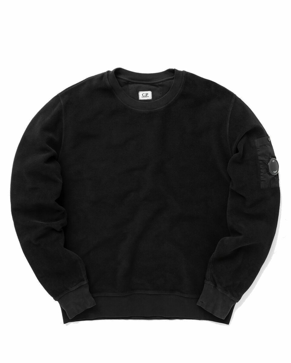 Photo: C.P. Company Reverse Brushed & Emerized Diag. Fleece Sweatshirt Black - Mens - Sweatshirts