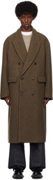 Lownn Taupe Wool Cashmere Double-Breasted Coat