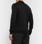 Mr P. - Slim-Fit Merino Wool Polo Shirt - Black