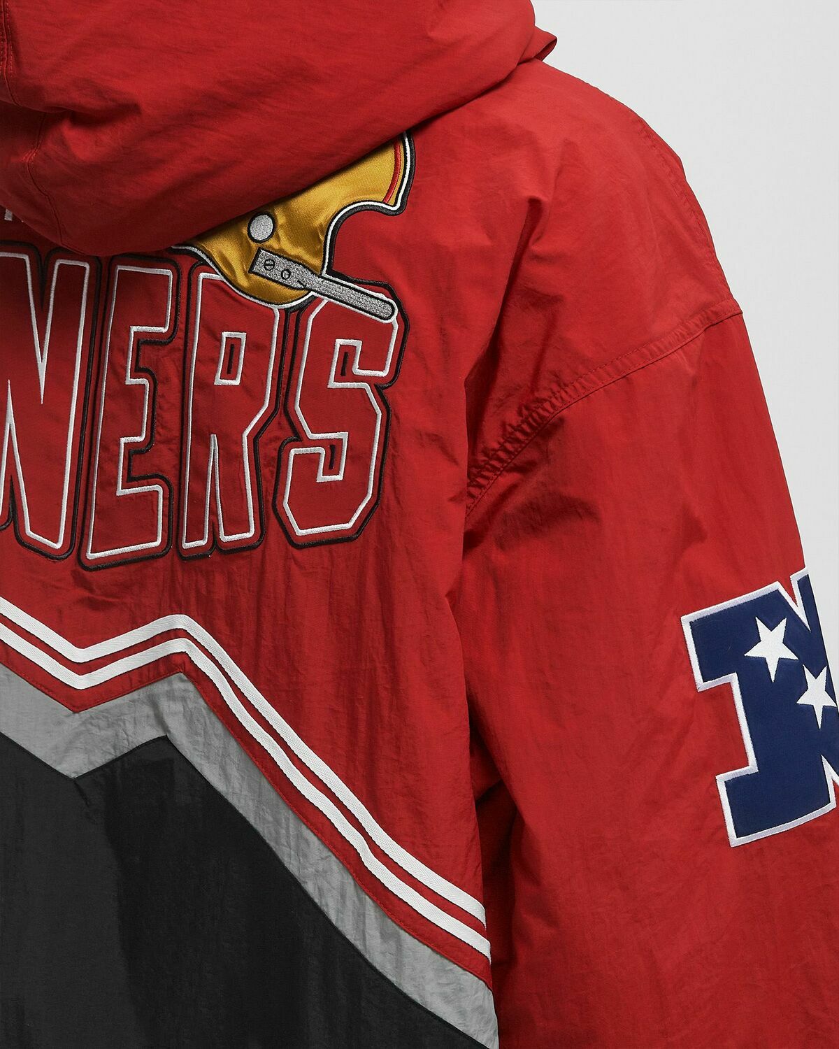 Mitchell & Ness NFL THROW IT BACK RETRO JACKET VINTAGE LOGO SAN FRANCISCO 49ERS - Black - Mens - College Jackets/Team Jackets - 