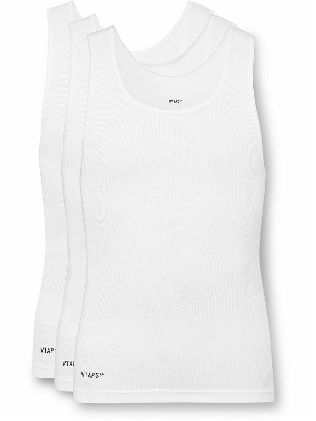 Photo: WTAPS - Three-Pack Ribbed Cotton-Jersey Tank Tops - White