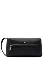 Boss Ray Logo Grained Leather Wash bag - Black - One Size