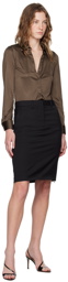 Helmut Lang Black Car Midi Skirt