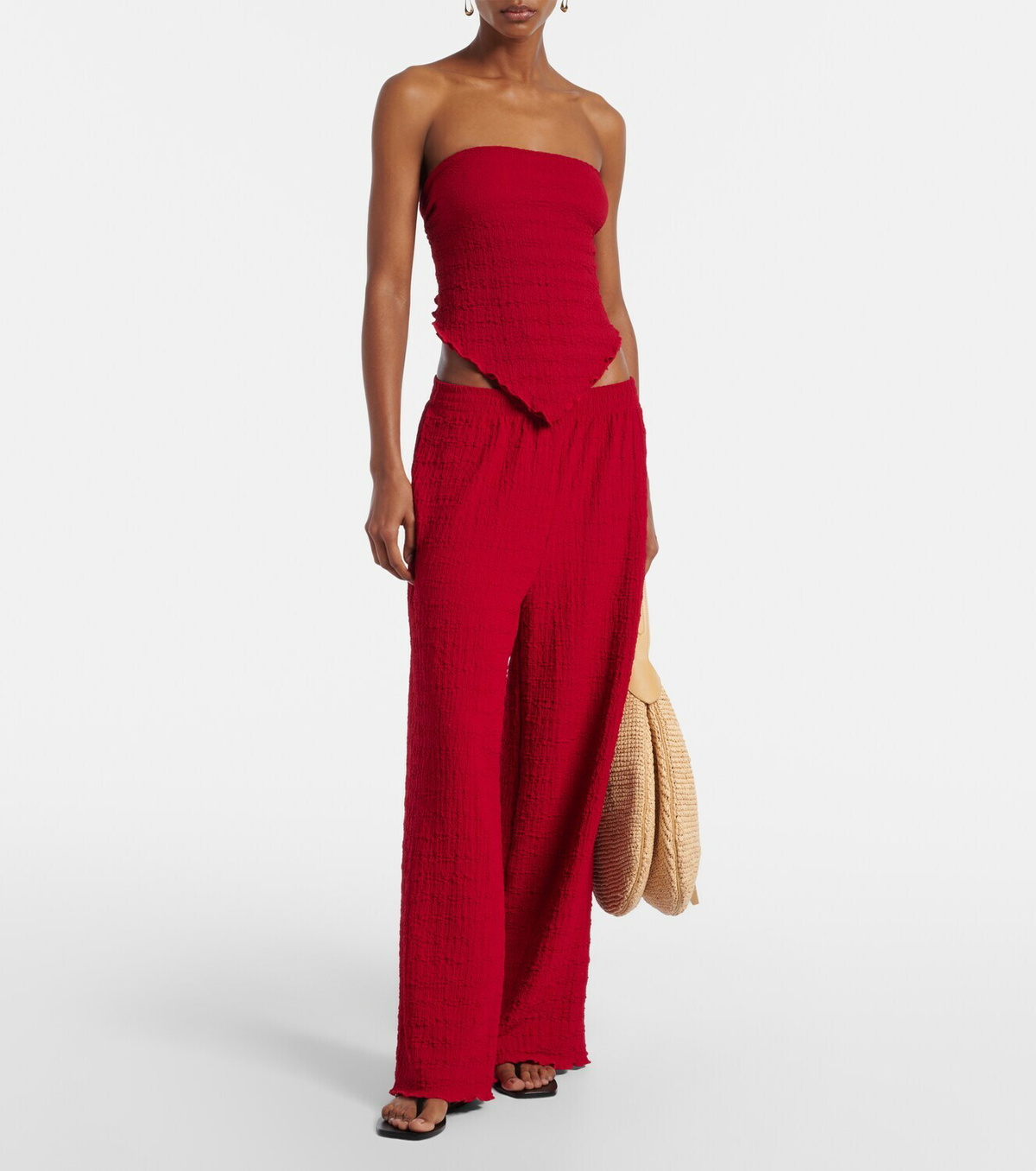 Jade Swim Mika seersucker wide-leg pants