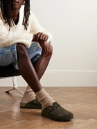 Birkenstock - Boston Shearling-Lined Suede Clogs - Brown