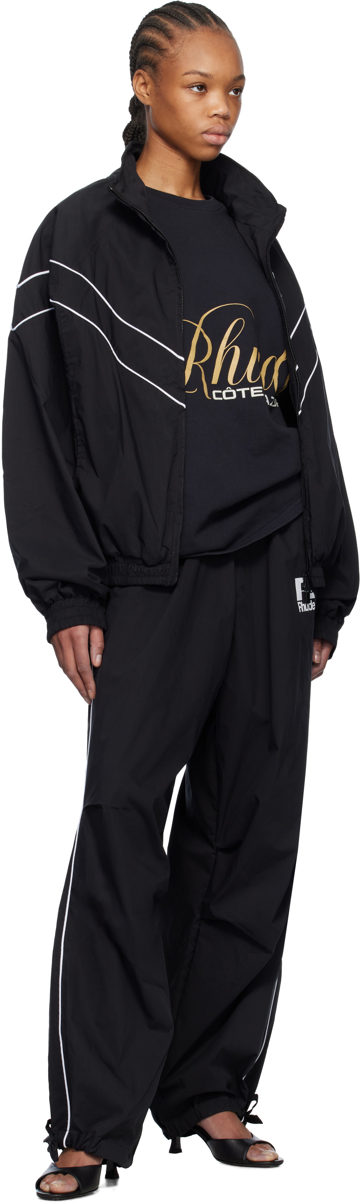 Rhude Black Piping Raglan Track Jacket