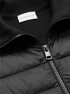 Moncler - Slim-Fit Panelled Knitted and Quilted Shell Down Zip-Up Cardigan - Black