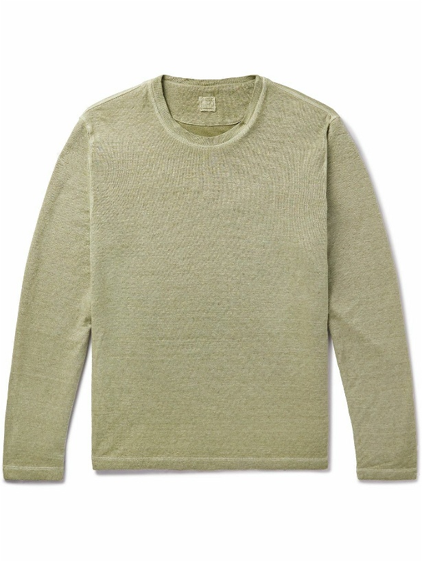 Photo: 120% - Stretch-Linen and Cotton-Blend Sweatshirt - Green