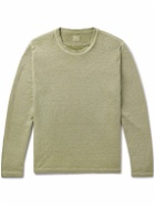 120% - Stretch-Linen and Cotton-Blend Sweatshirt - Green