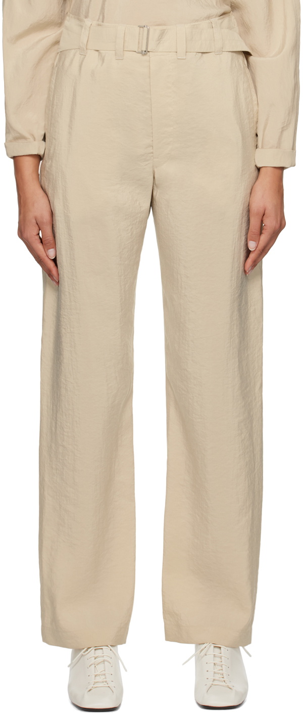 LEMAIRE Beige Soft Belted Trousers Lemaire