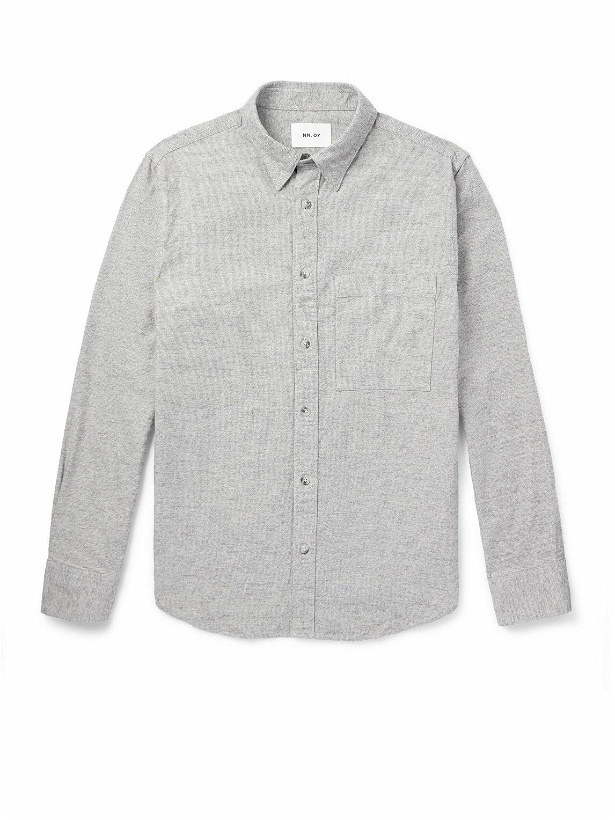 Photo: NN07 - Cohen 5581 Cotton-Flannel Shirt - Gray