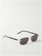 Montblanc - Meisterstück Rimless Rectangular-Frame Gold-Tone and Acetate Sunglasses