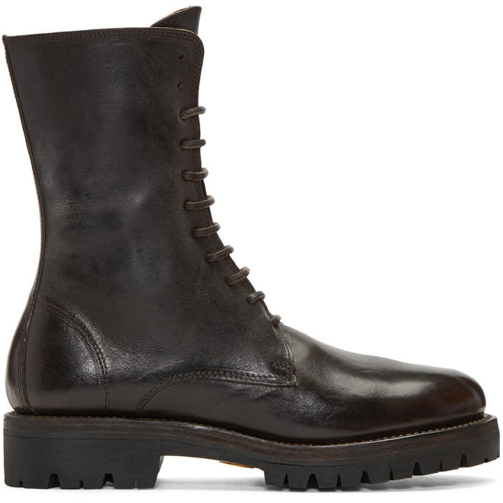 Photo: Guidi Brown Leather Lace-Up Boots